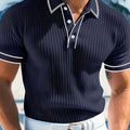 Color-Blocked Short Sleeve Polo Shirt