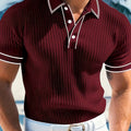 Color-Blocked Short Sleeve Polo Shirt