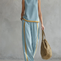 Elegant Sleeveless and Wide Trouser Set