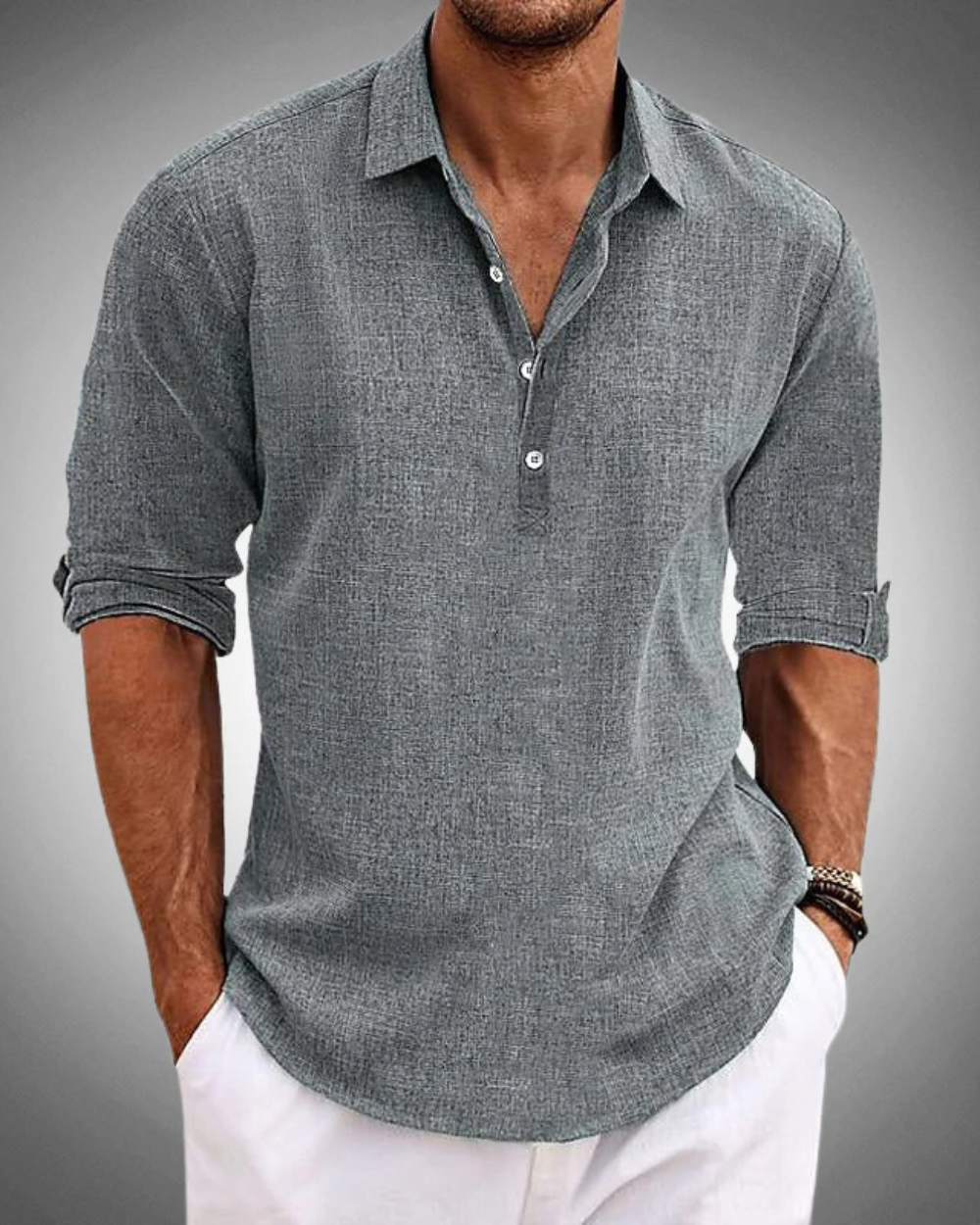 Refined Button-Front Classic Shirt