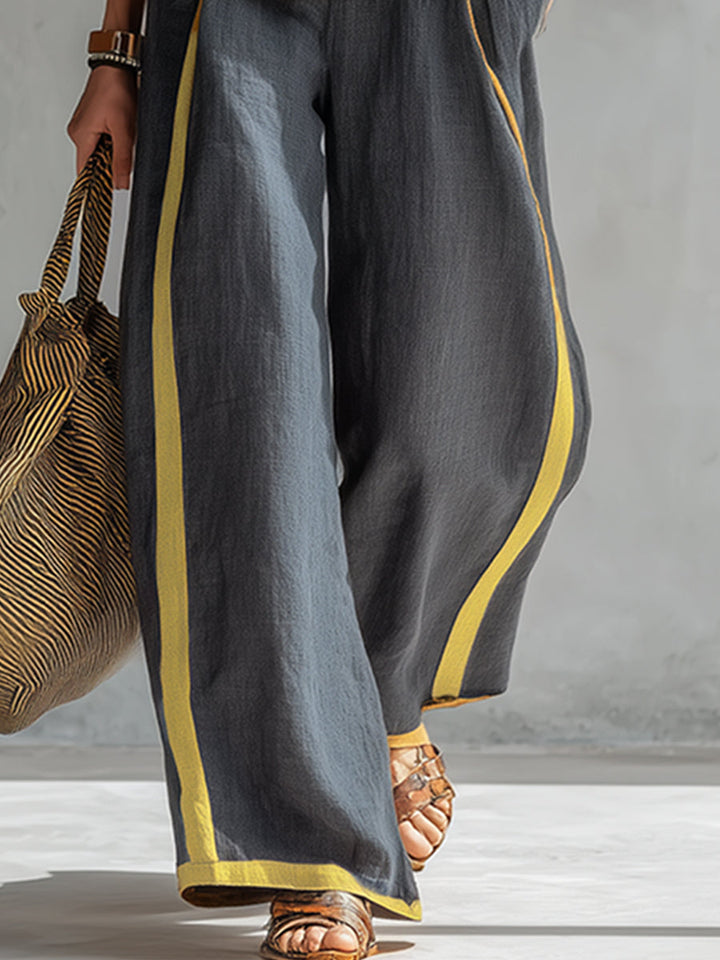 Elegant Sleeveless and Wide Trouser Set