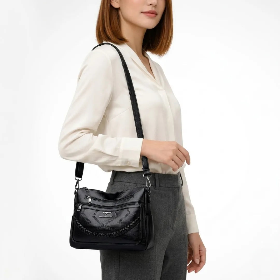 Isadora | Multi-Pocket vegan Leather Crossbody Bag