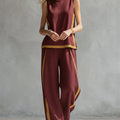 Elegant Sleeveless and Wide Trouser Set