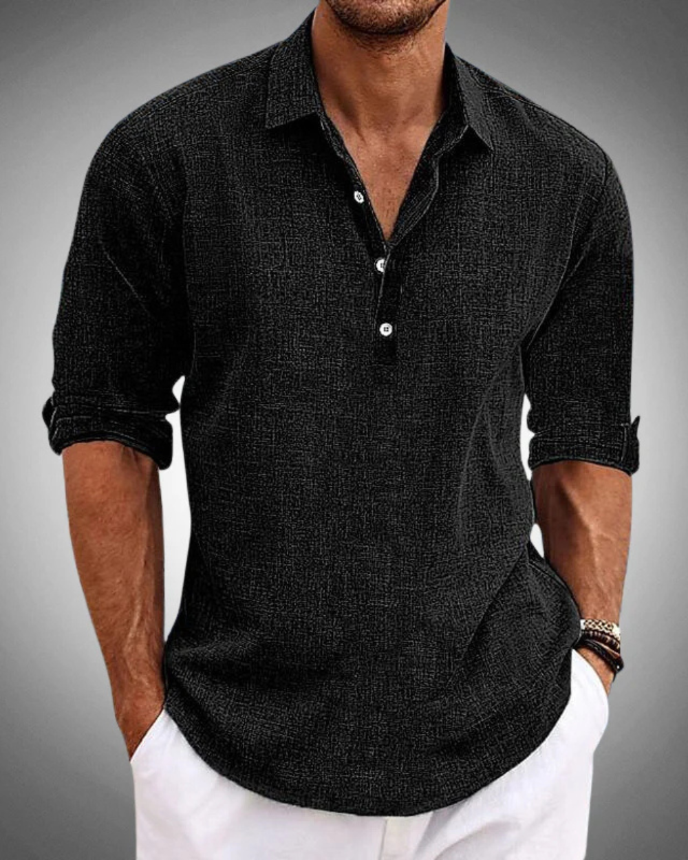 Refined Button-Front Classic Shirt
