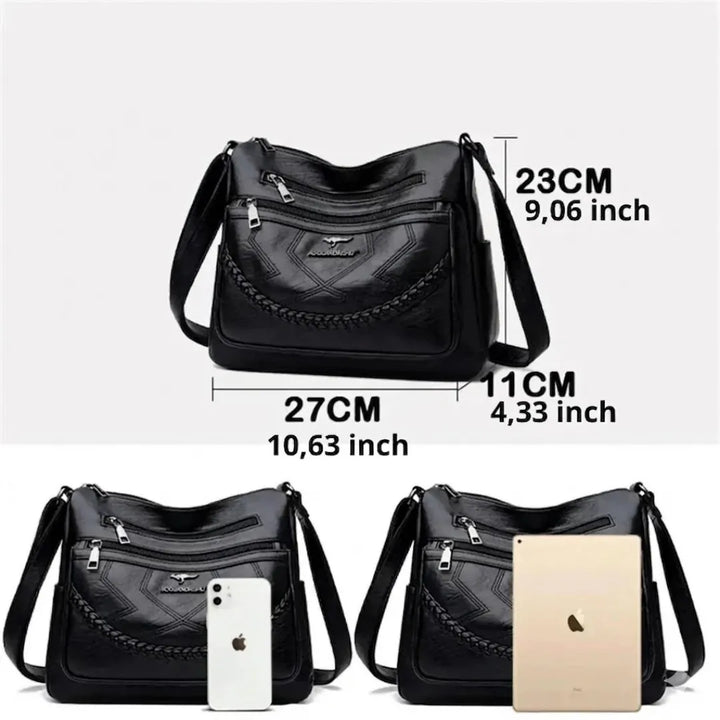 Isadora | Multi-Pocket vegan Leather Crossbody Bag