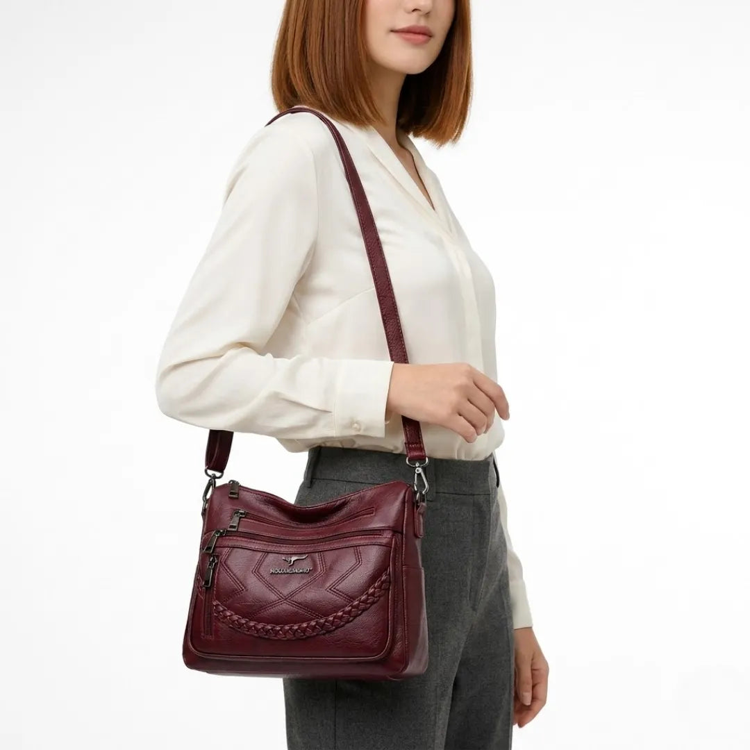 Isadora | Multi-Pocket vegan Leather Crossbody Bag