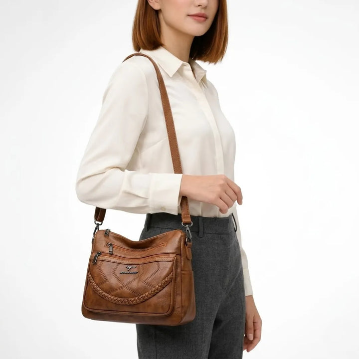 Isadora | Multi-Pocket vegan Leather Crossbody Bag