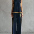 Elegant Sleeveless and Wide Trouser Set