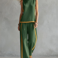 Elegant Sleeveless and Wide Trouser Set