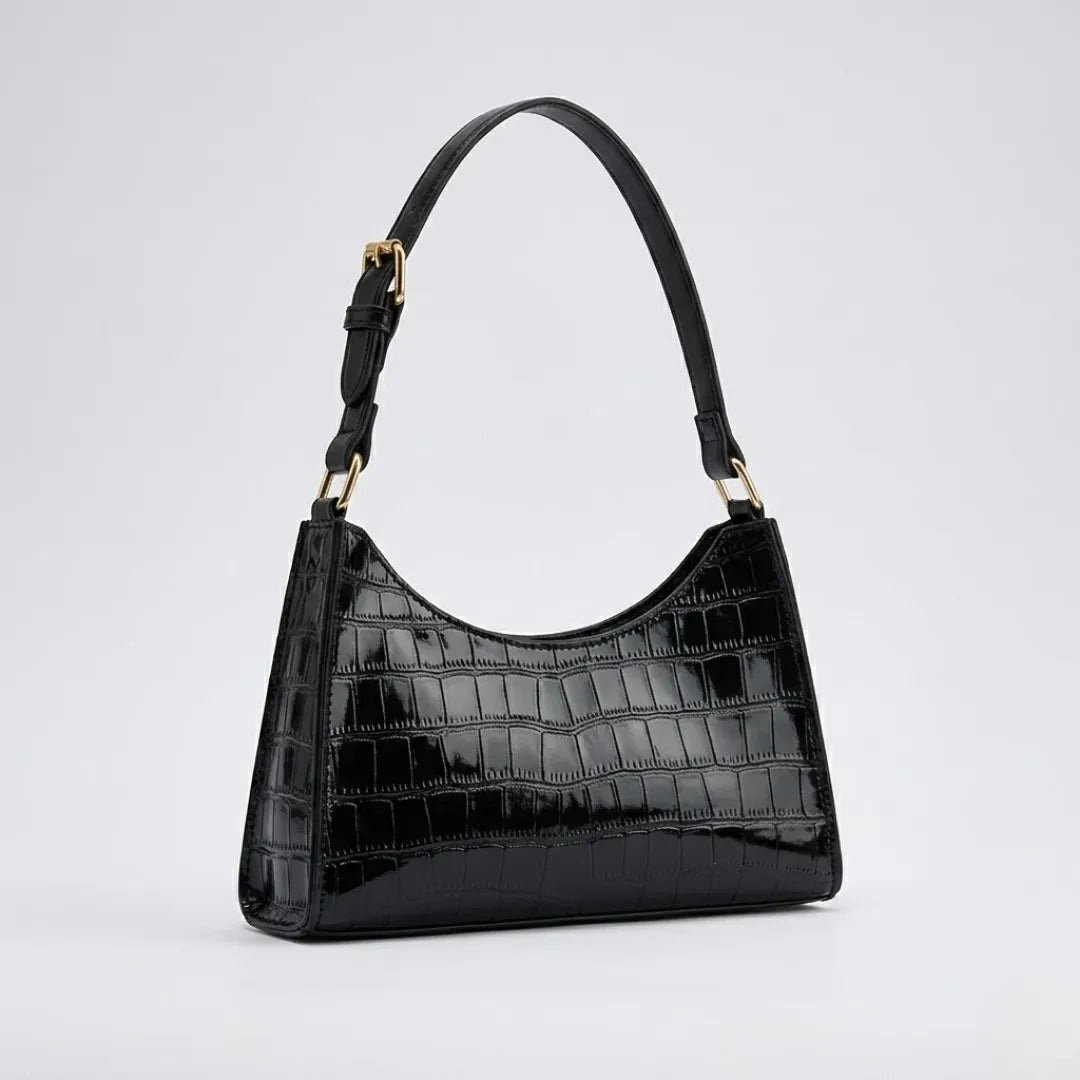 Valmera | Women's Croc-Embossed Baguette Shoulder Bag