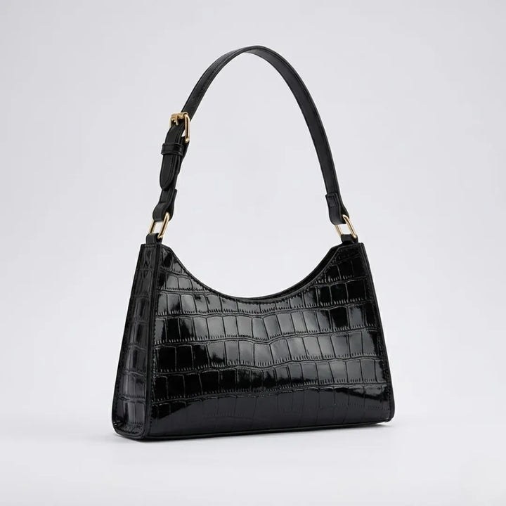 Valmera | Women's Croc-Embossed Baguette Shoulder Bag