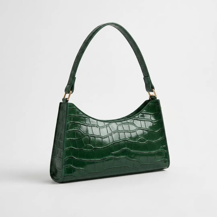 Valmera | Women's Croc-Embossed Baguette Shoulder Bag