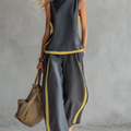 Elegant Sleeveless and Wide Trouser Set