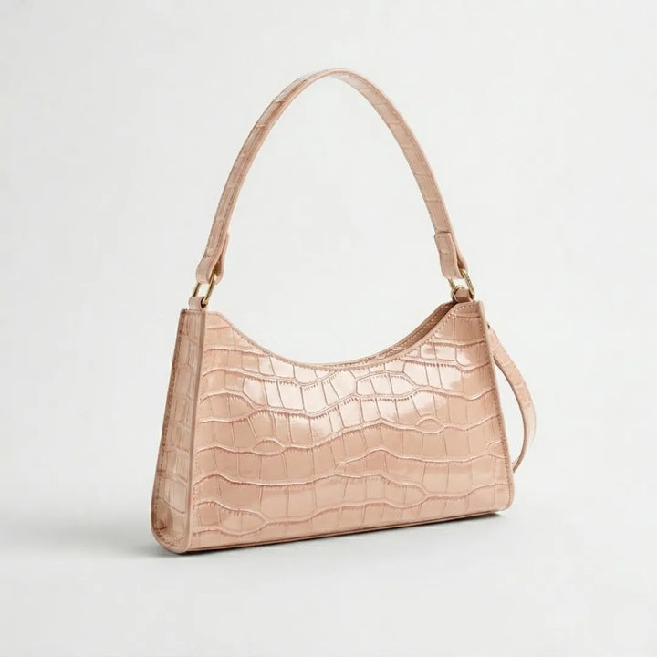 Valmera | Women's Croc-Embossed Baguette Shoulder Bag