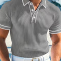 Color-Blocked Short Sleeve Polo Shirt