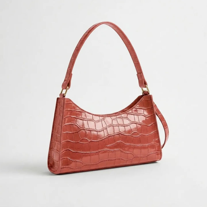 Valmera | Women's Croc-Embossed Baguette Shoulder Bag