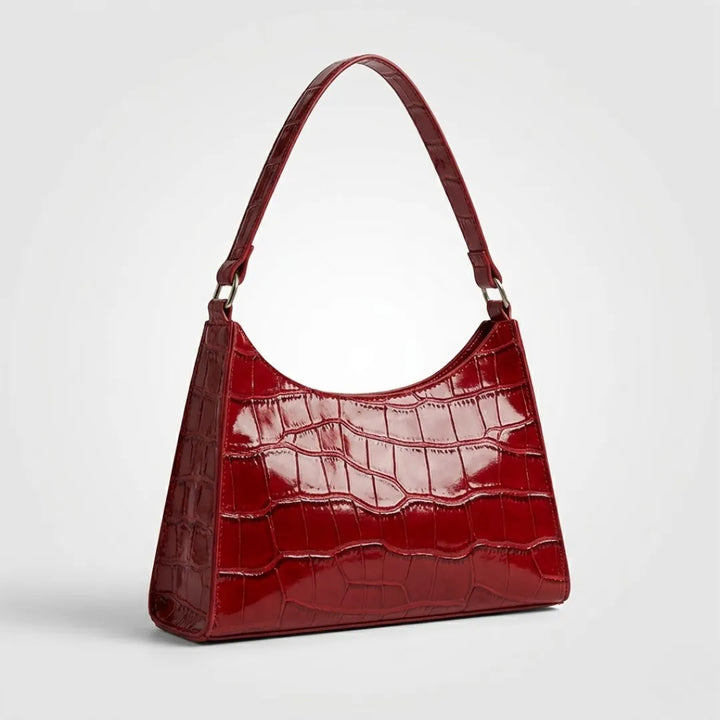 Valmera | Women's Croc-Embossed Baguette Shoulder Bag