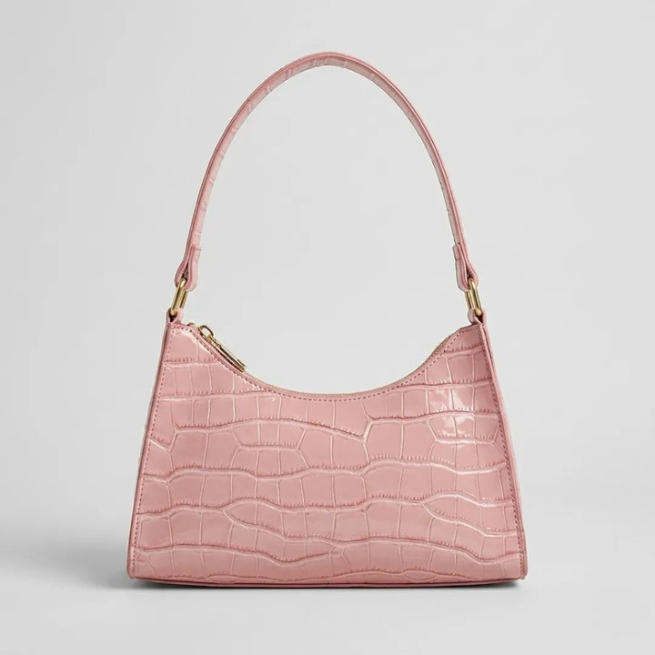 Valmera | Women's Croc-Embossed Baguette Shoulder Bag