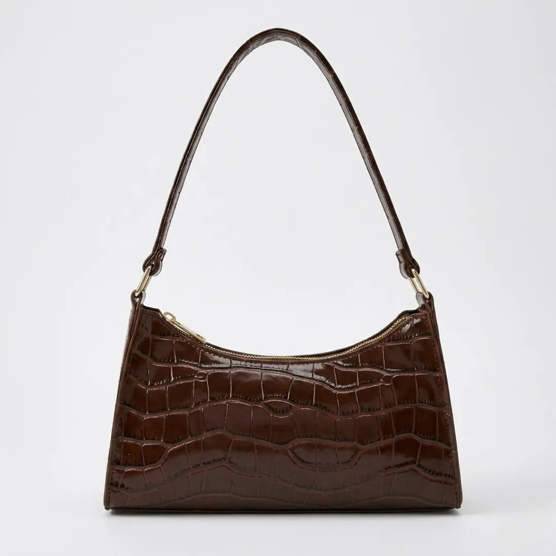 Valmera | Women's Croc-Embossed Baguette Shoulder Bag