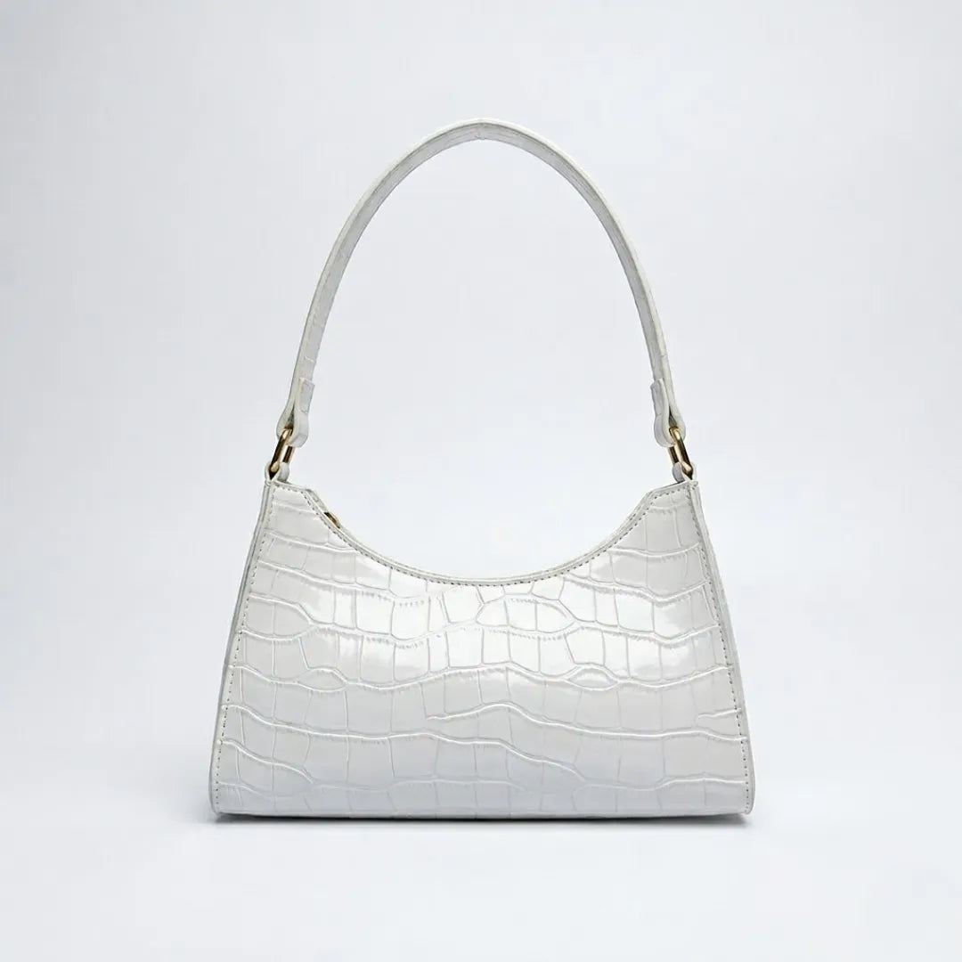 Valmera | Women's Croc-Embossed Baguette Shoulder Bag