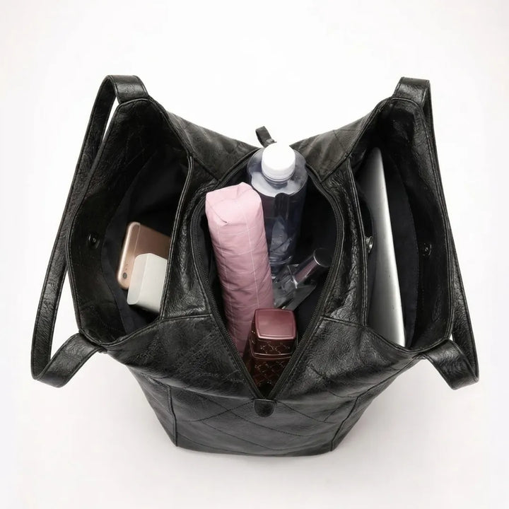 Trieste | Women's Black Vegan Leather Hobo Shoulder Bag