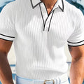 Color-Blocked Short Sleeve Polo Shirt