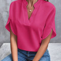 Elegant Draped V-Neck Blouse