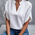 Elegant Draped V-Neck Blouse