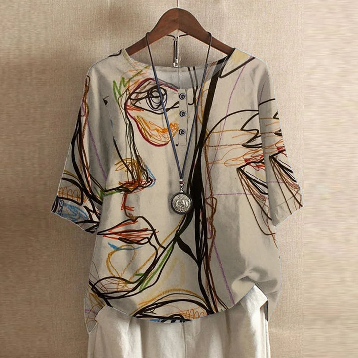 Casual Retro-Inspired Blouse