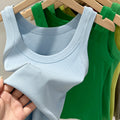 Ribbed Cropped Wife Beater Tank Top for Women