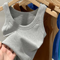 Ribbed Cropped Wife Beater Tank Top for Women