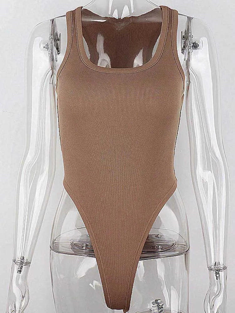 Ribbed Tank Bodysuit for Women