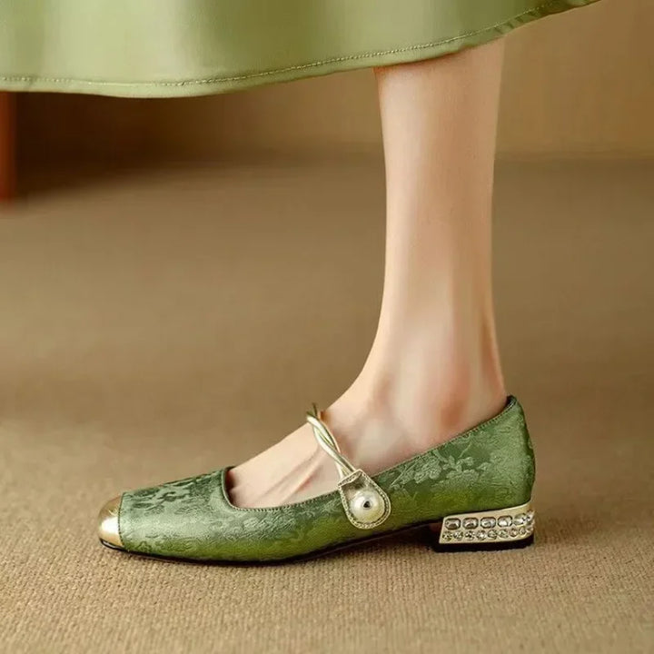 Vintage Braided Pearl Strap Shoes