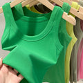 Ribbed Cropped Wife Beater Tank Top for Women