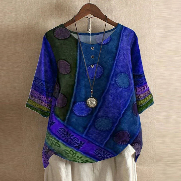 Casual Retro-Inspired Blouse