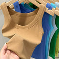 Ribbed Cropped Wife Beater Tank Top for Women