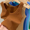 Ribbed Cropped Wife Beater Tank Top for Women