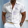 Short Sleeve Button Geometric Shirt