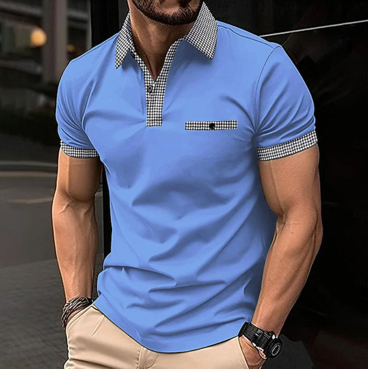 Classic Checkered Collar Polo Shirt