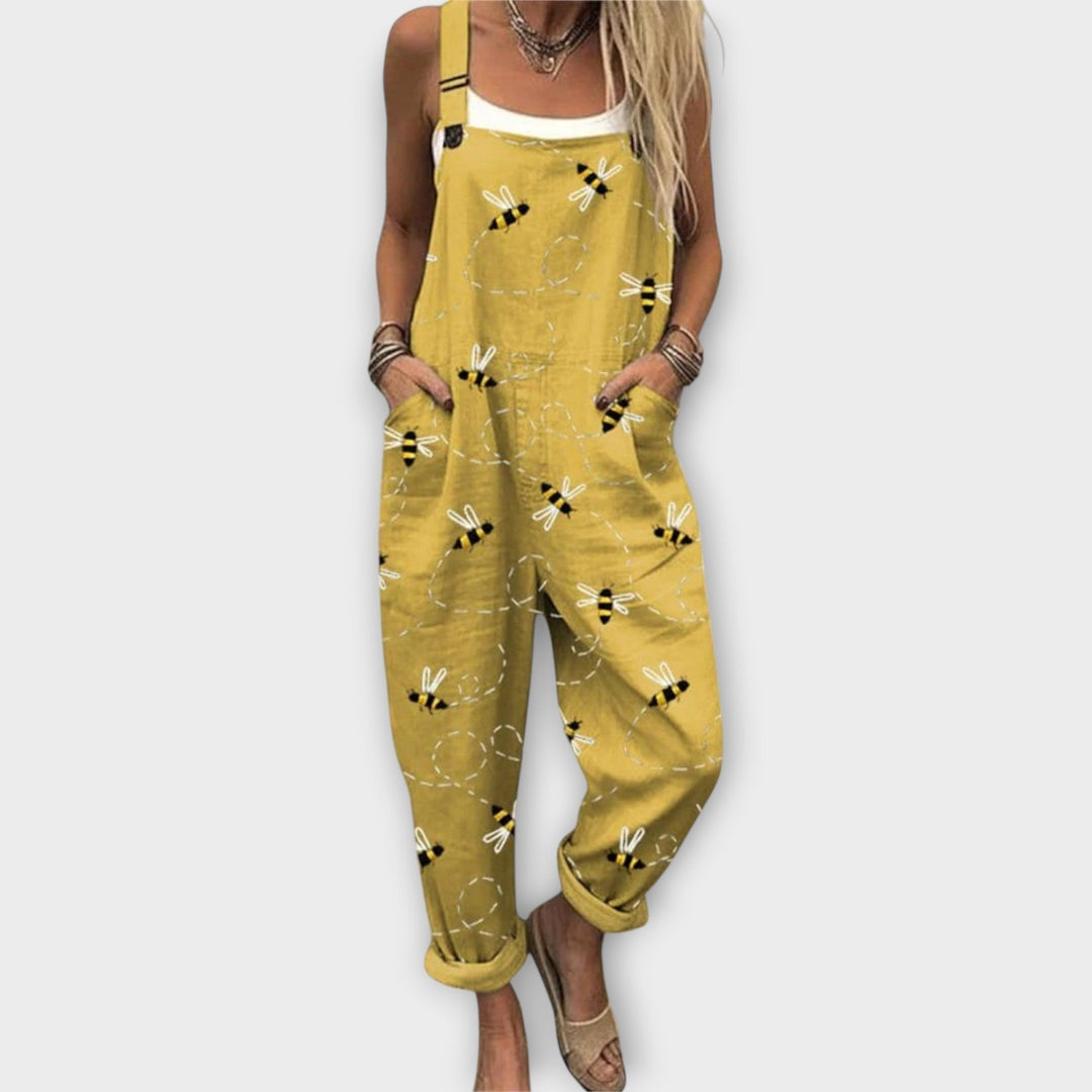 Retro Elegant Floral Print Jumpsuit