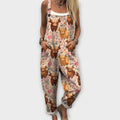 Retro Elegant Floral Print Jumpsuit