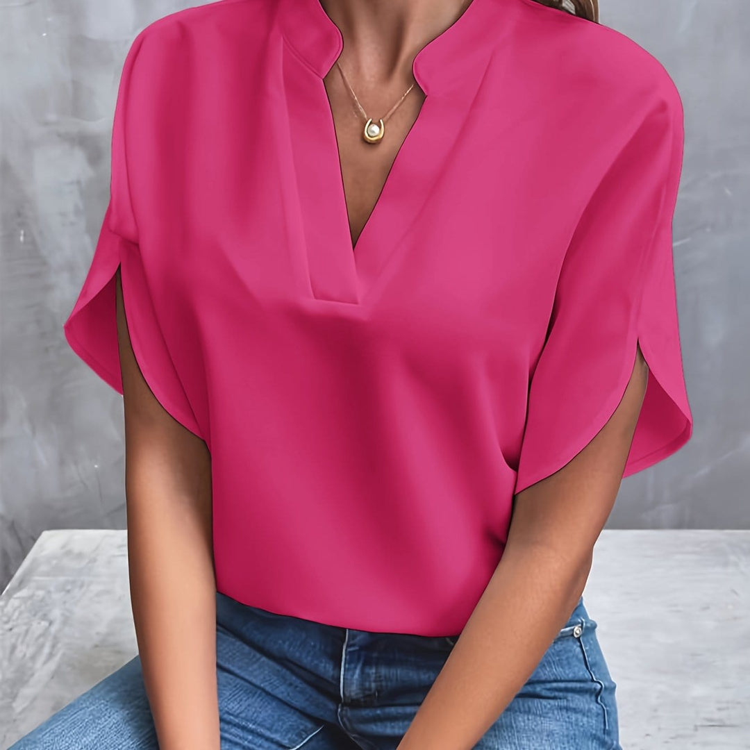 Elegant Draped V-Neck Blouse