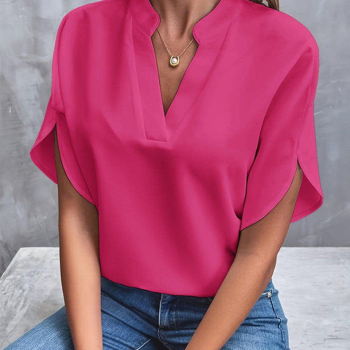 Elegant Draped V-Neck Blouse