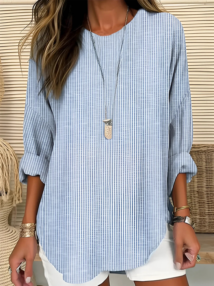 Chic Striped Silhouette Blouse