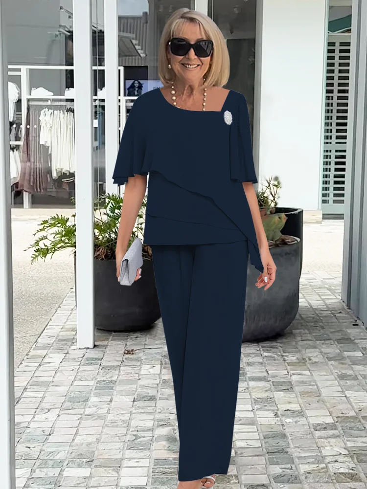 Elegant Wide Sleeve and Trouser Set
