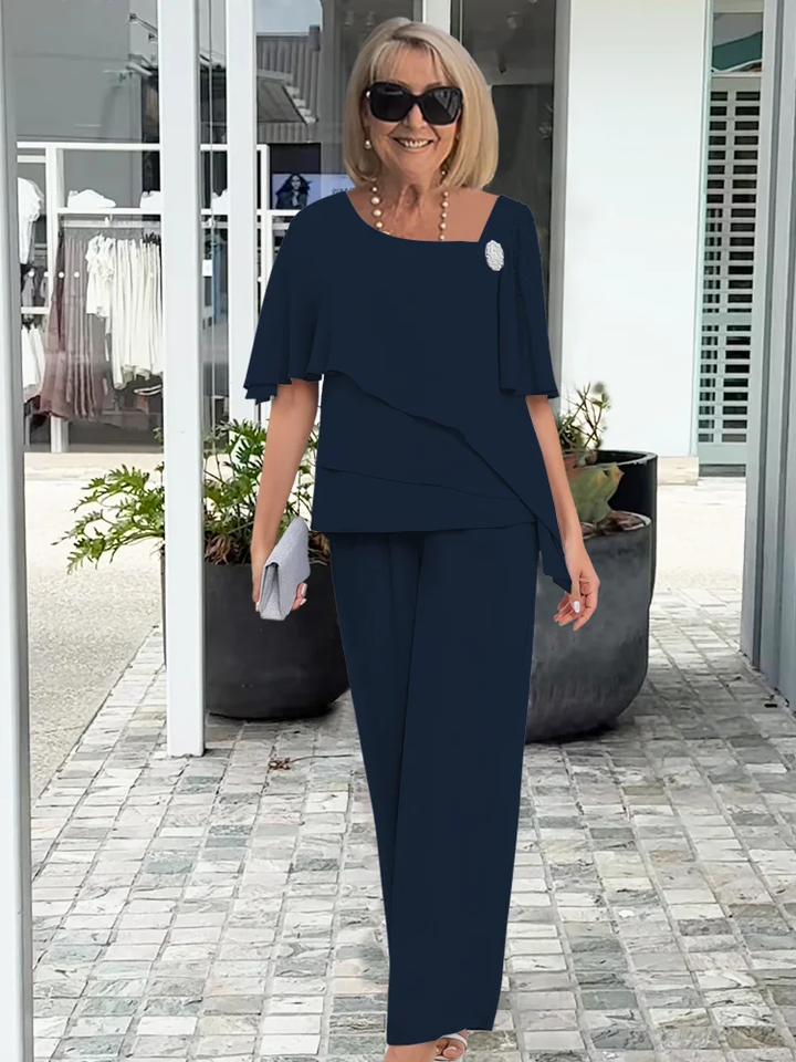 Elegant Wide Sleeve and Trouser Set