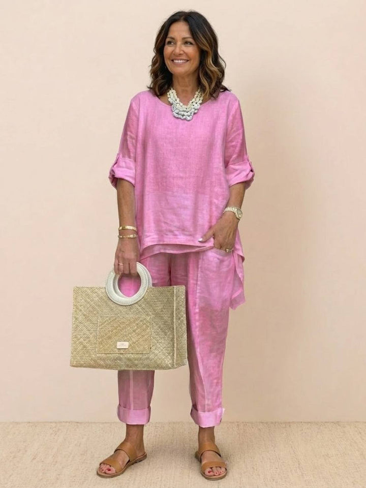 Asymmetrical Two-Piece Trouser Set