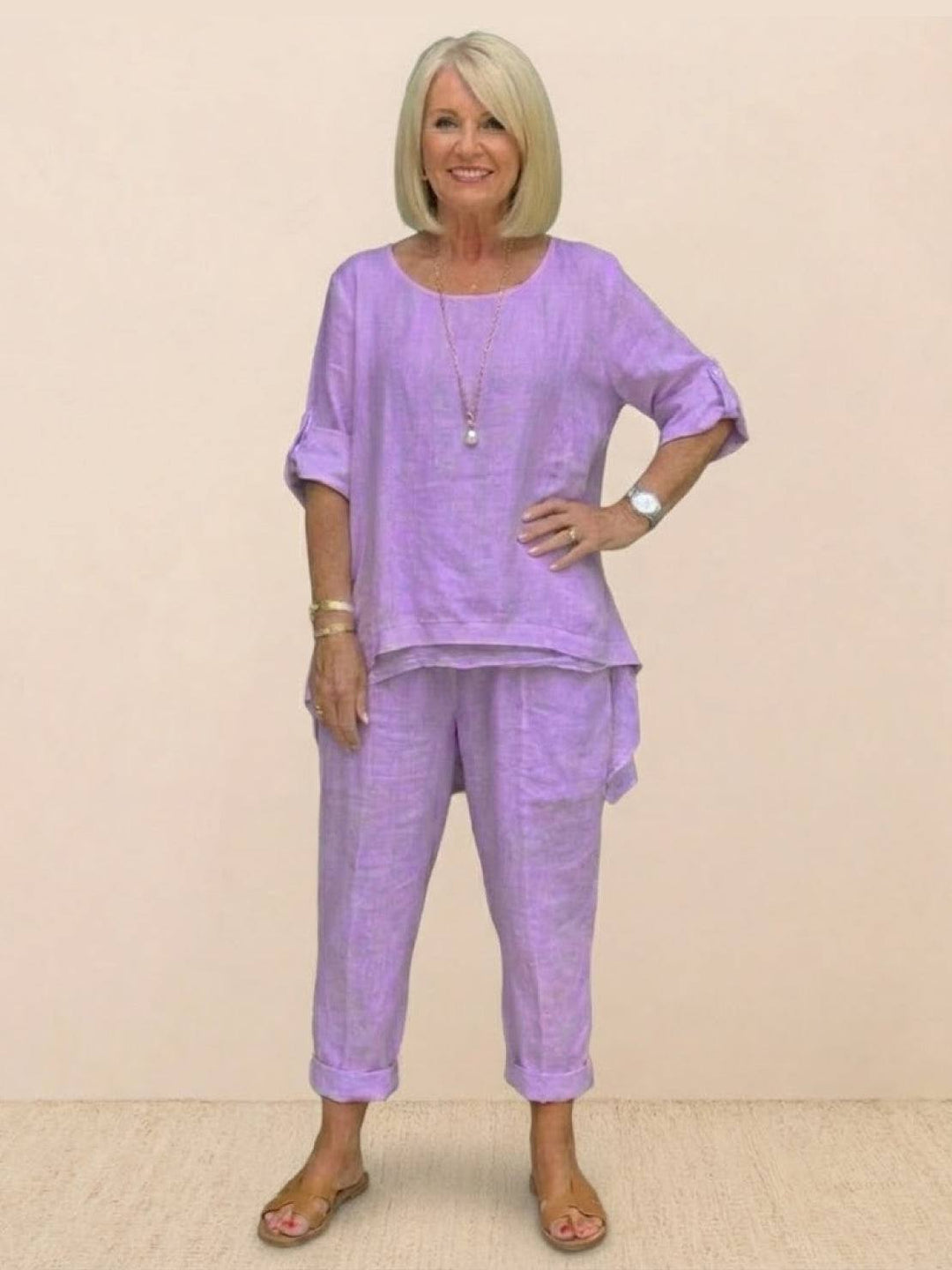Asymmetrical Two-Piece Trouser Set