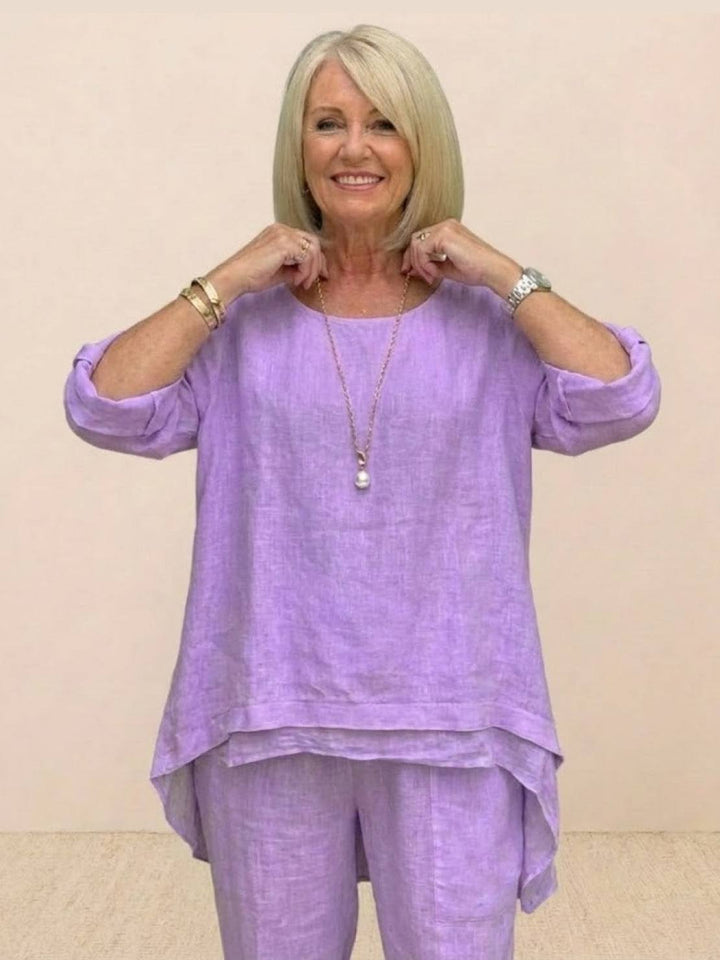 Asymmetrical Two-Piece Trouser Set