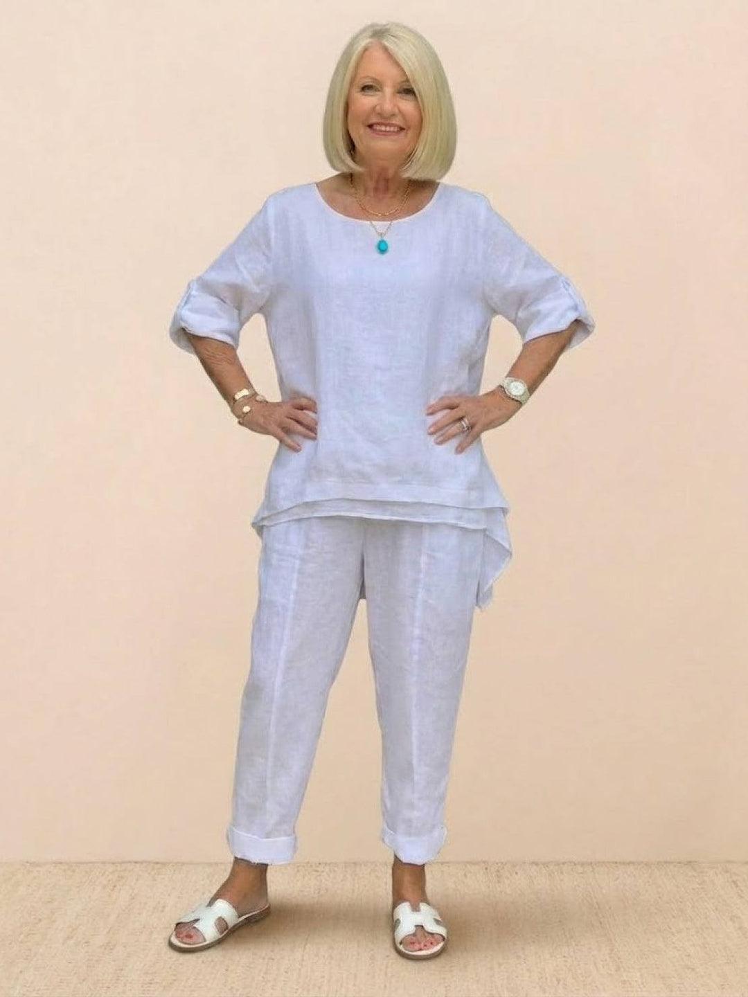 Asymmetrical Two-Piece Trouser Set